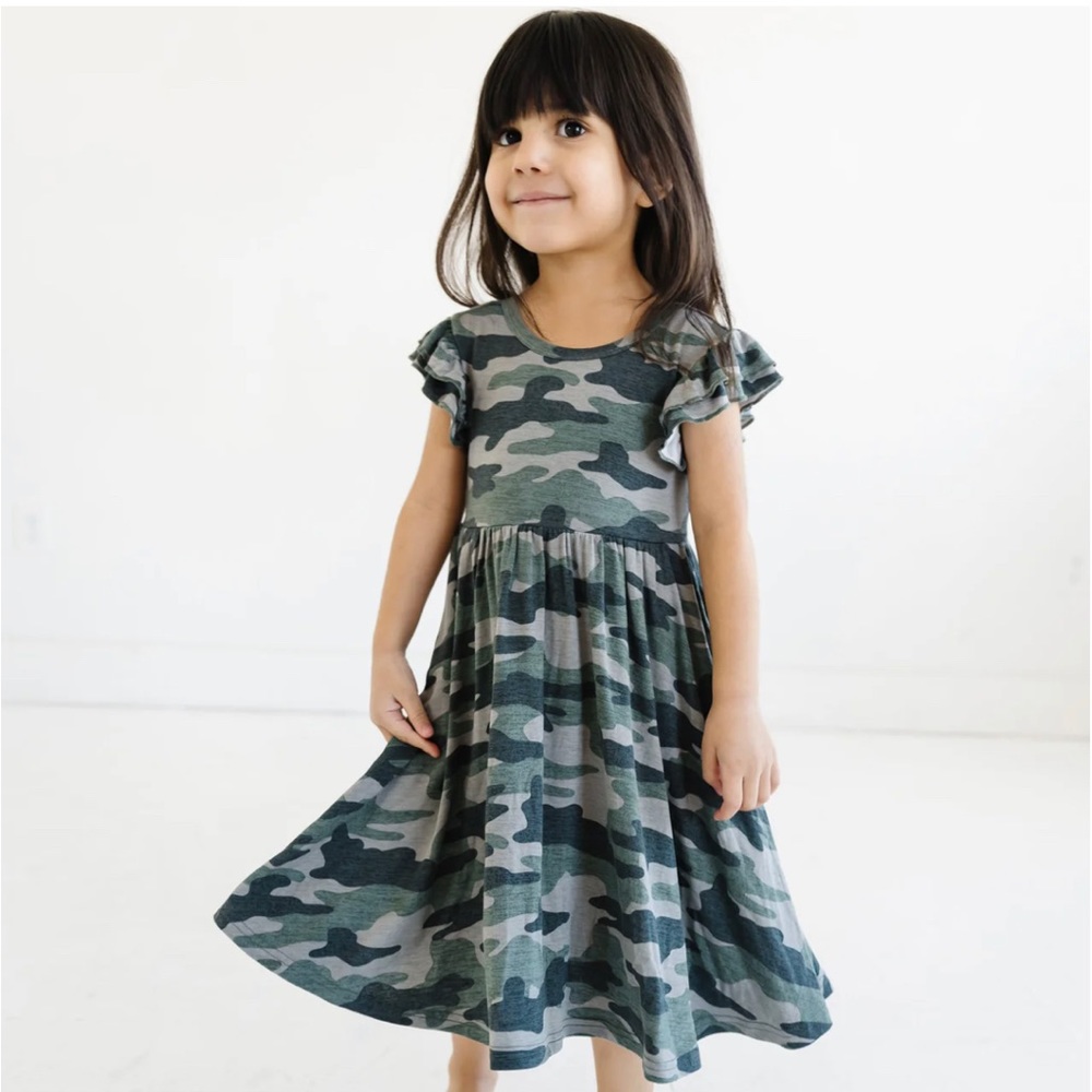 Little Sleepies Vintage Camo Flutter Twirl Dress